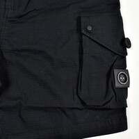 Marshall Artist Arniston garment dyed cotton ripstop cargo short Black