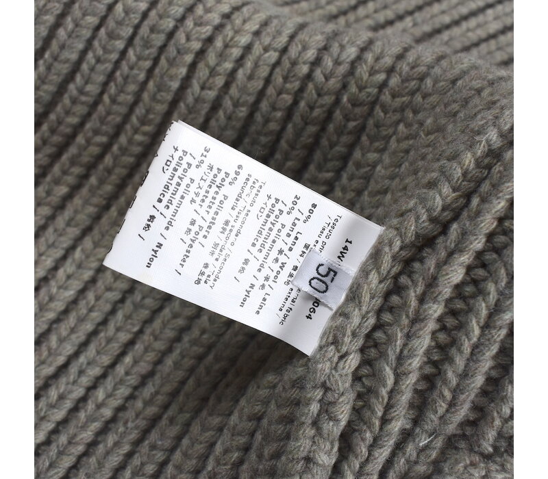 C.P. Company grey heavy knit wool goggle hood full zip cardigan 50