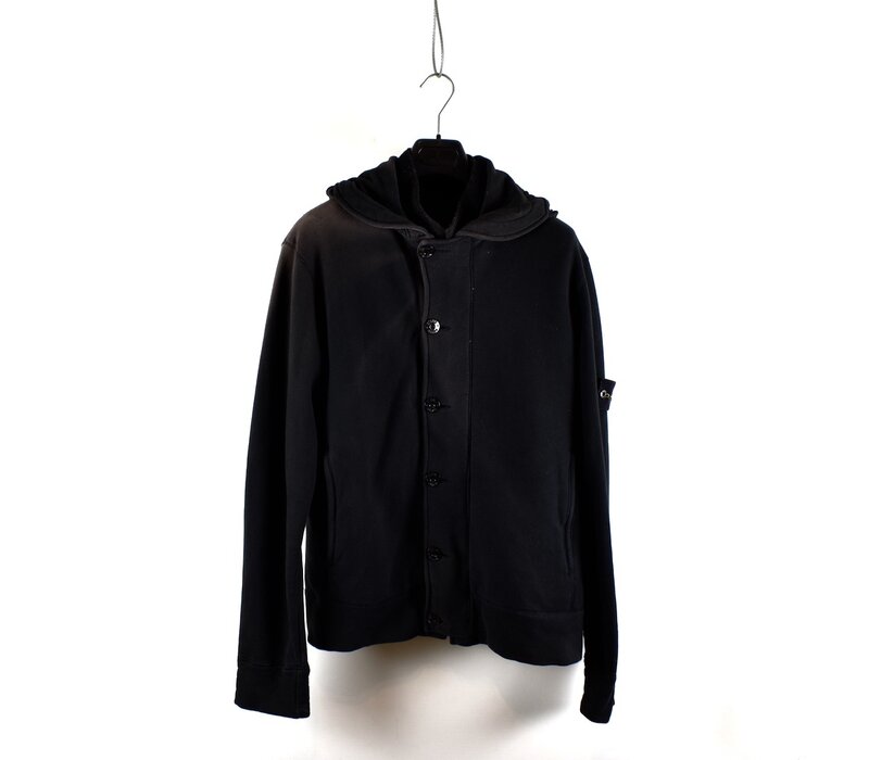 Stone Island dark brown hooded detachable liner full zip sweat L