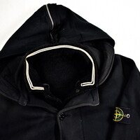 Stone Island dark brown hooded detachable liner full zip sweat L