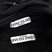 Stone Island dark brown hooded detachable liner full zip sweat L