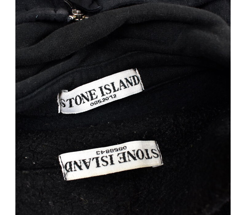 Stone Island dark brown hooded detachable liner full zip sweat L