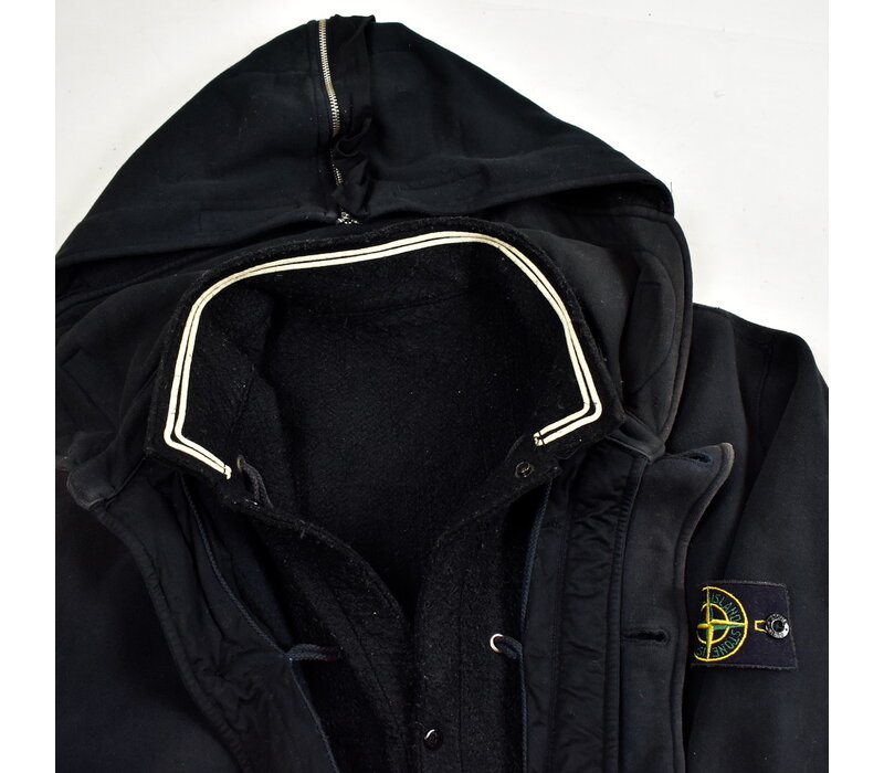 Stone Island dark brown hooded detachable liner full zip sweat L
