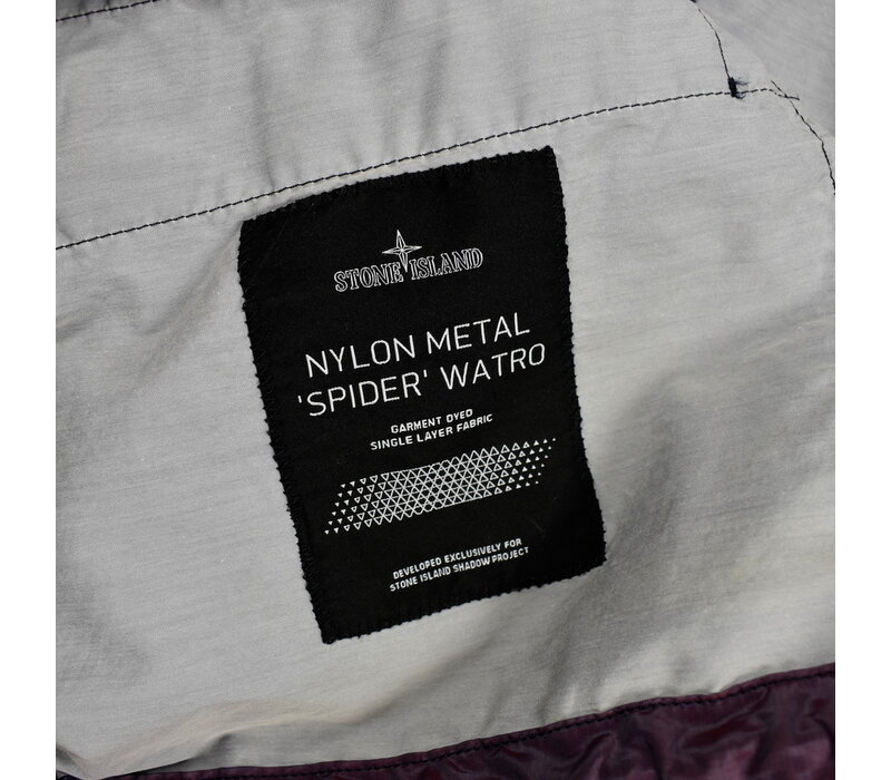 Stone Island shadow project purple nylon metal spider watro hooded jacket S