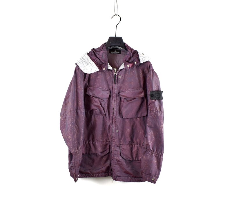 Stone Island shadow project purple nylon metal spider watro hooded jacket S