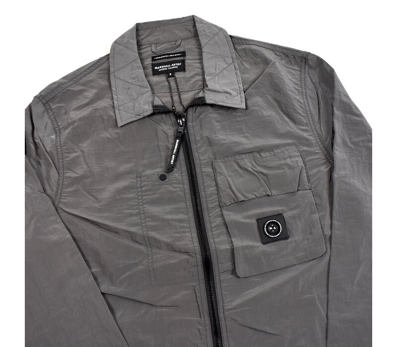 Marshall Artist Carico nylon full zip overshirt Volcanic Grey