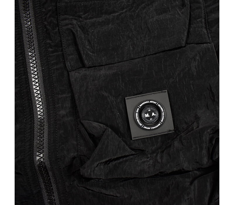 Marshall Artist Carico nylon full zip overshirt Black