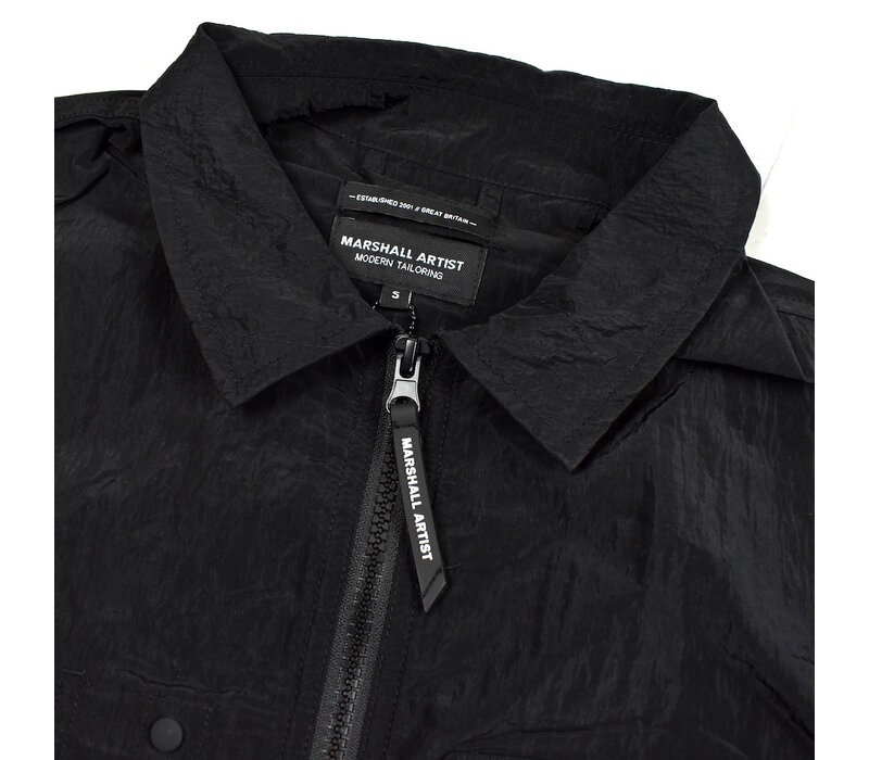 Marshall Artist Carico nylon full zip overshirt Black