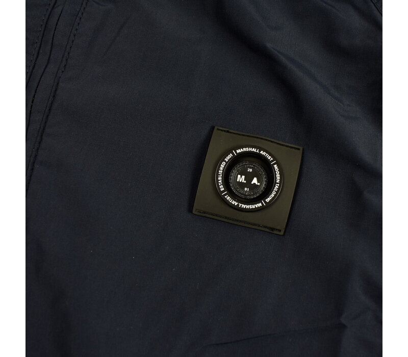 Marshall Artist Fairfax nylon full zip hooded jacket Navy