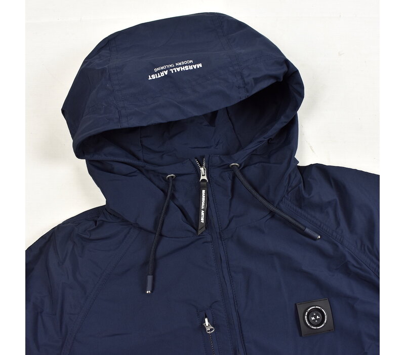 Marshall Artist Fairfax nylon full zip hooded jacket Navy