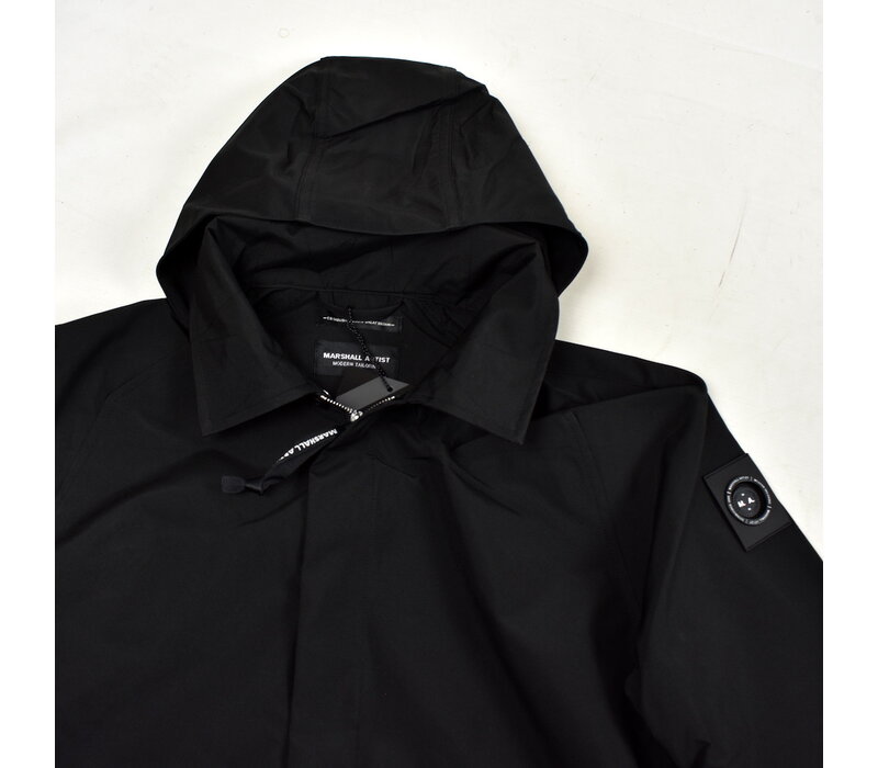 Marshall Artist bonded polyester liteshell Brunswick trench coat Black