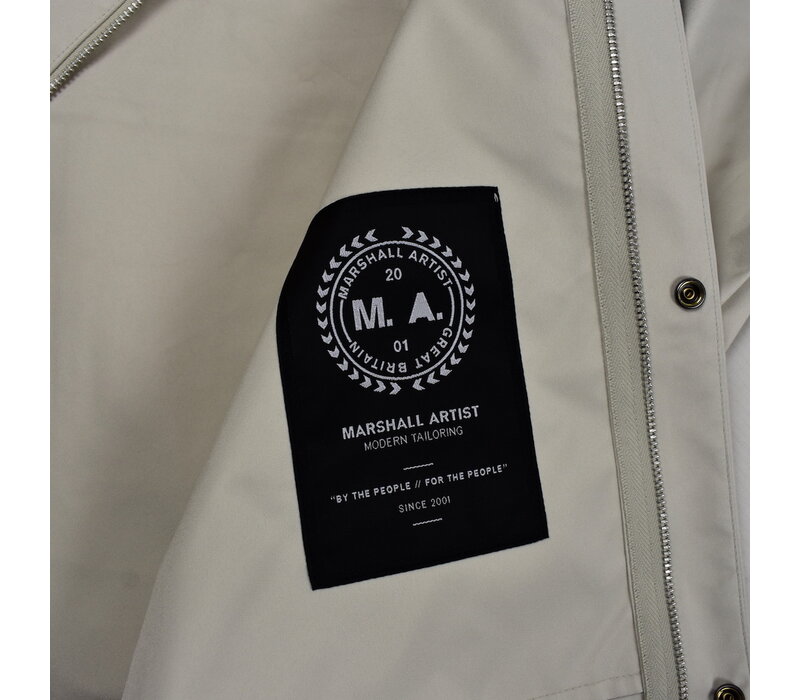 Marshall Artist bonded polyester liteshell Brunswick trench coat Stone