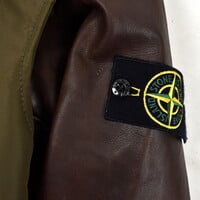 Stone Island 30 anni brown waxed soft leather jacket with detachable vest L