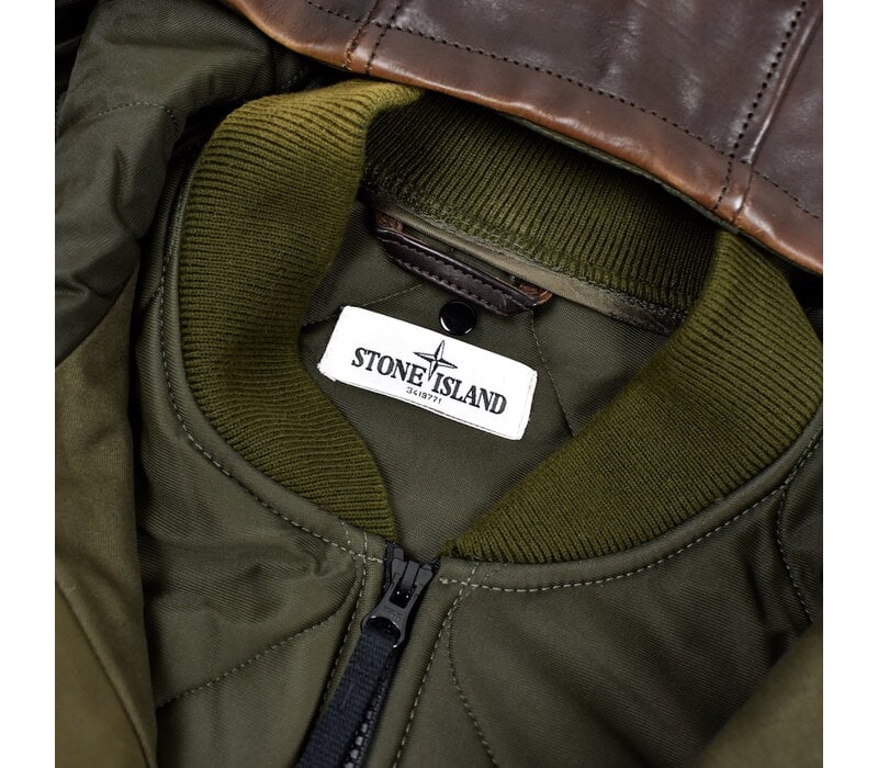 Stone Island 30 anni brown waxed soft leather jacket with detachable vest L