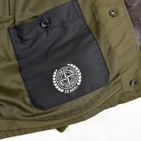 Stone Island 30 anni brown waxed soft leather jacket with detachable vest L