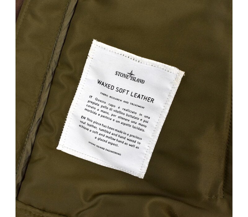 Stone Island 30 anni brown waxed soft leather jacket with detachable vest L