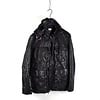 C.P. Company C.P. Company black leather mille miglia goggle hooded field jacket 52