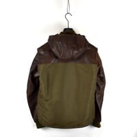 Stone Island 30 anni brown waxed soft leather jacket with detachable vest L