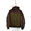 Stone Island 30 anni brown waxed soft leather jacket with detachable vest L