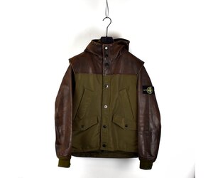 Stone Stone Island 30 anni brown waxed soft leather jacket with