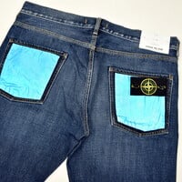 Stone Island navy reflective pockets sl jeans 34