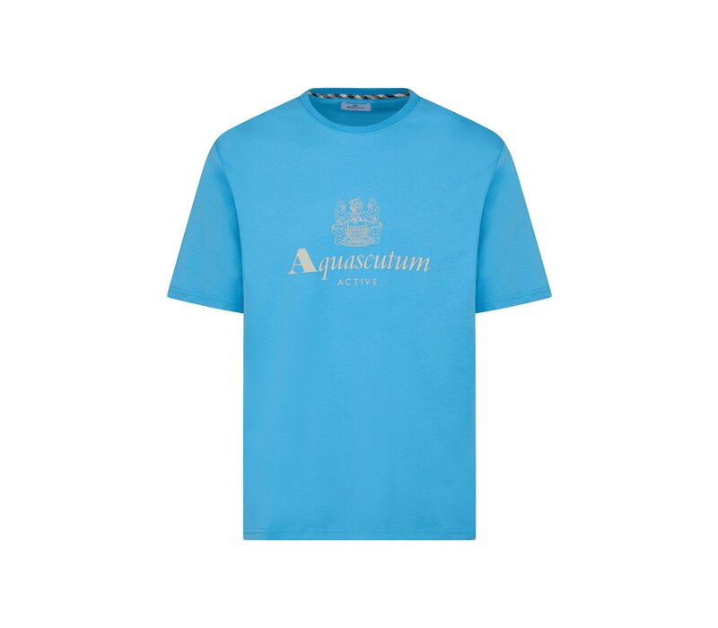 Aquascutum Active big logo t-shirt Avio Blue