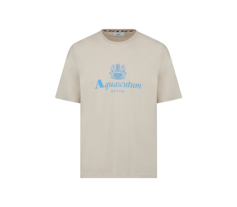 Aquascutum Active big logo t-shirt Old White