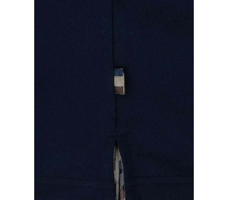 Aquascutum Active stretch piquet badge polo shirt Navy