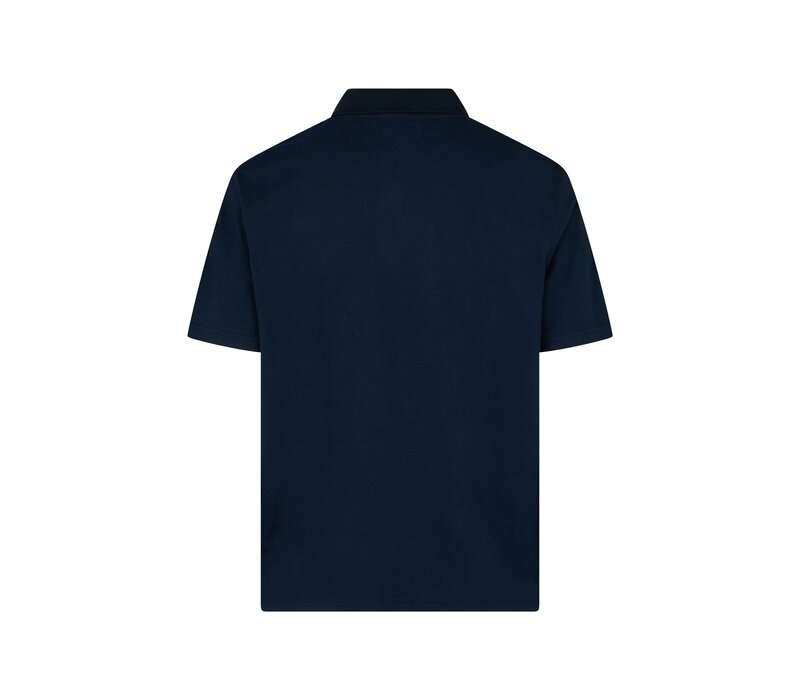 Aquascutum Active stretch piquet badge polo shirt Navy