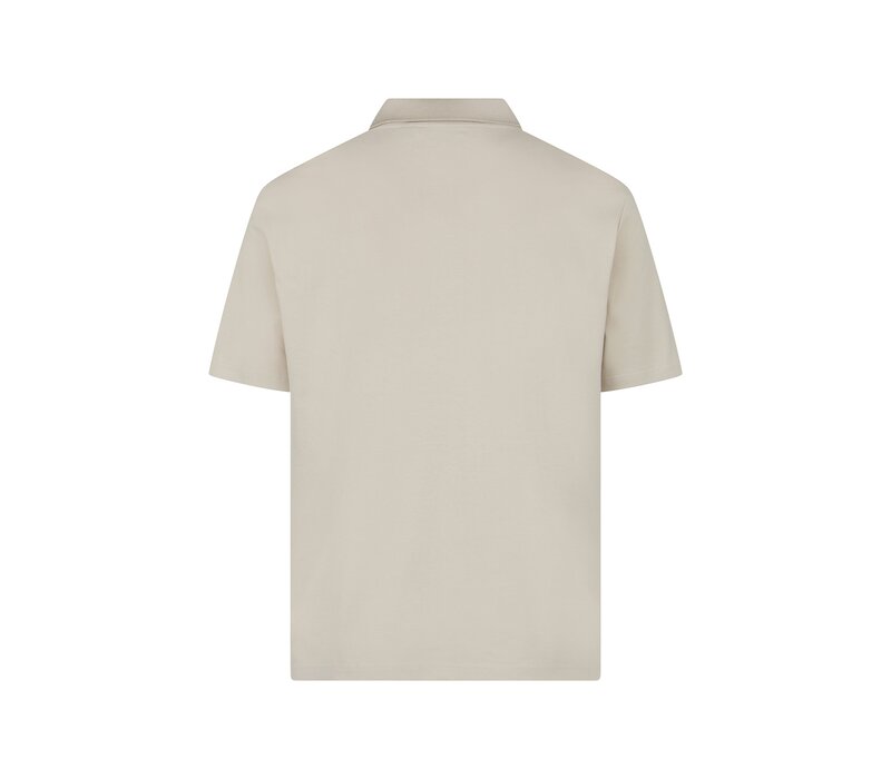 Aquascutum Active stretch piquet badge polo shirt Old White