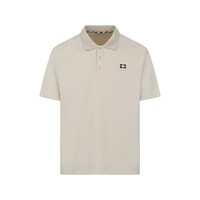 Aquascutum Active stretch piquet badge polo shirt Old White