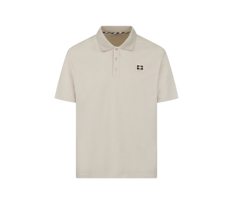 Aquascutum Active stretch piquet badge polo shirt Old White