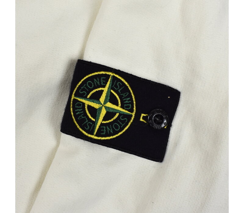 Stone Island white cotton fleece full zip hooded sweatshirt XXXL