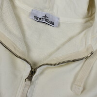 Stone Island white cotton fleece full zip hooded sweatshirt XXXL