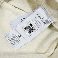 Stone Island white cotton fleece full zip hooded sweatshirt XXXL