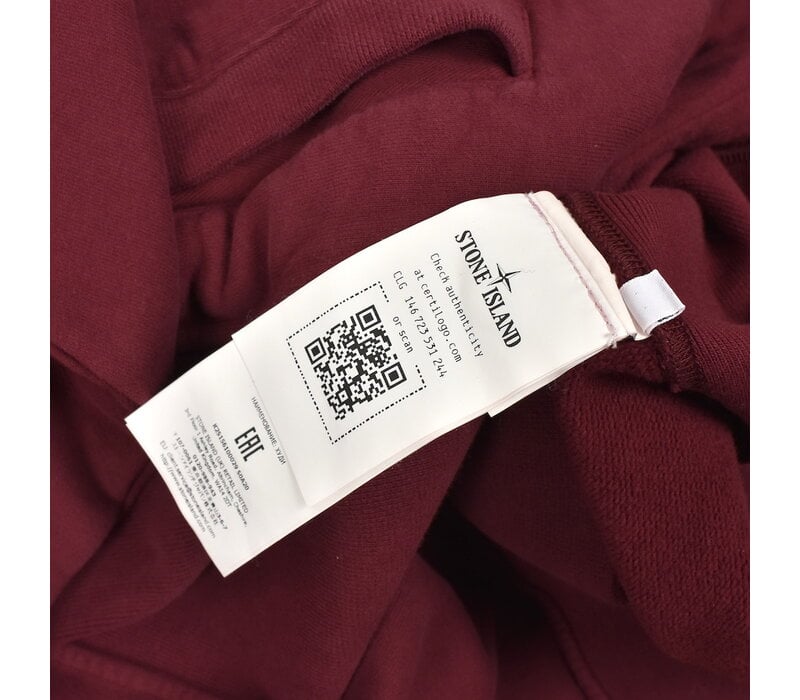 Stone Island burgundy red hooded cotton sweatshirt XXXL