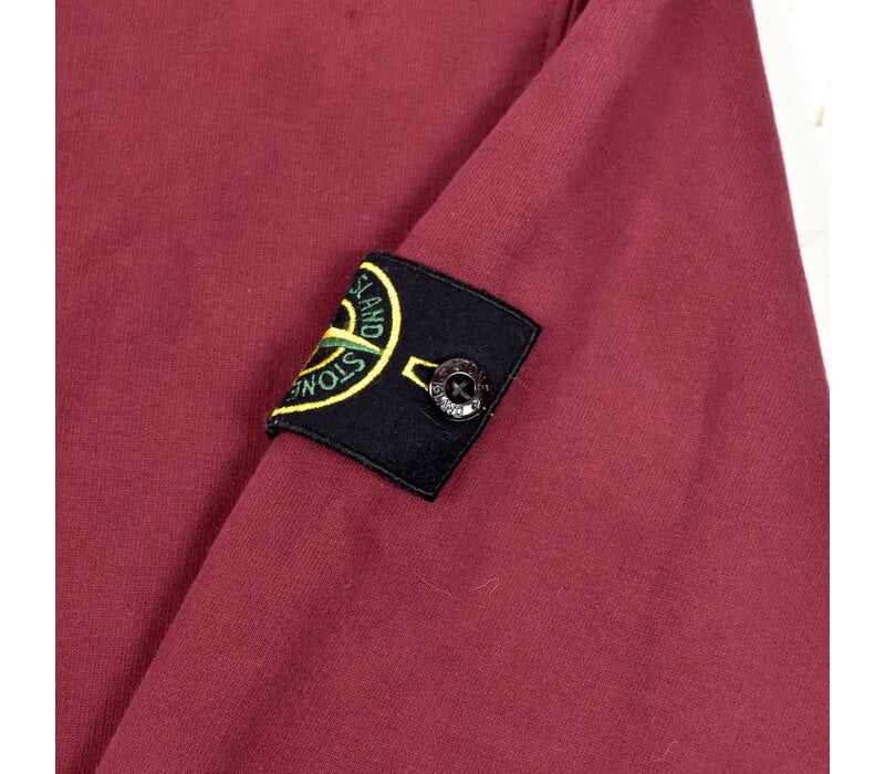 Stone Island burgundy red hooded cotton sweatshirt XXXL