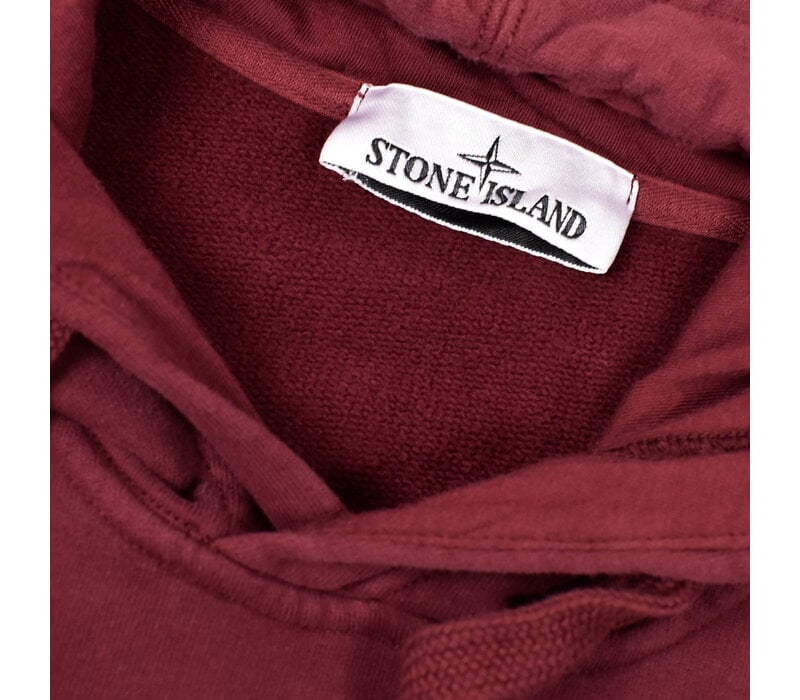 Stone Island burgundy red hooded cotton sweatshirt XXXL
