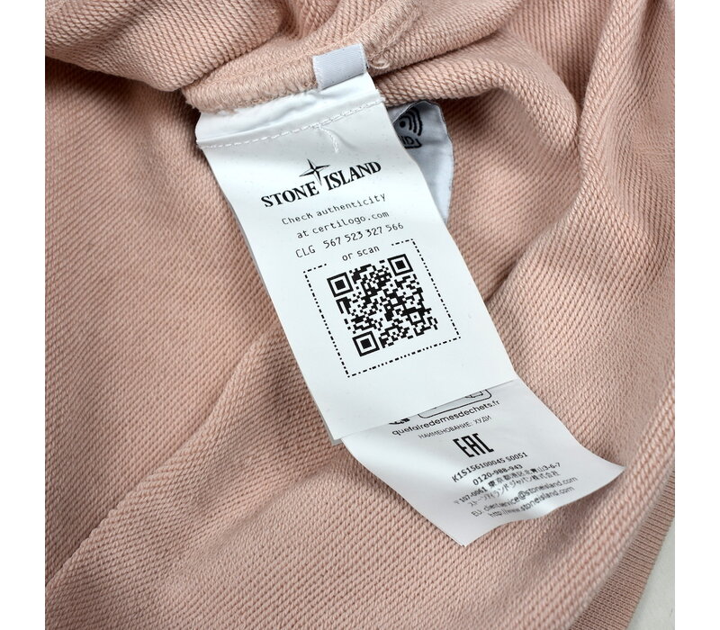Stone Island pink hooded cotton sweatshirt XXXL