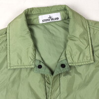 Stone Island green garment dyed crinkle reps ny with polartec jacket L
