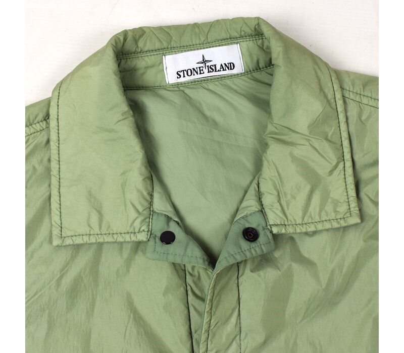 Stone Island green garment dyed crinkle reps ny with polartec jacket L