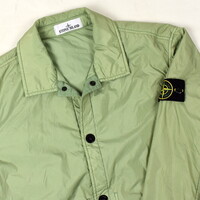 Stone Island green garment dyed crinkle reps ny with polartec jacket L