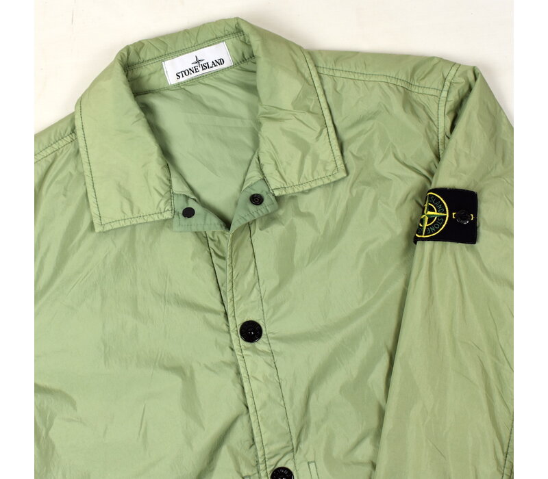 Stone Island green garment dyed crinkle reps ny with polartec jacket L