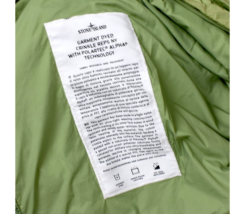 Stone Island green garment dyed crinkle reps ny with polartec jacket L