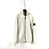 Stone Island white grey cotton fleece full zip sweatshirt XL