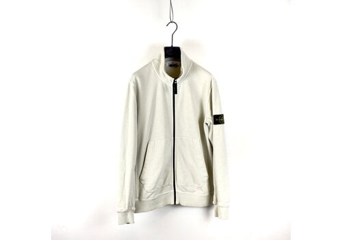 Stone Island Stone Island white grey cotton fleece full zip sweatshirt XL