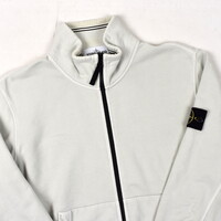 Stone Island white grey cotton fleece full zip sweatshirt XL