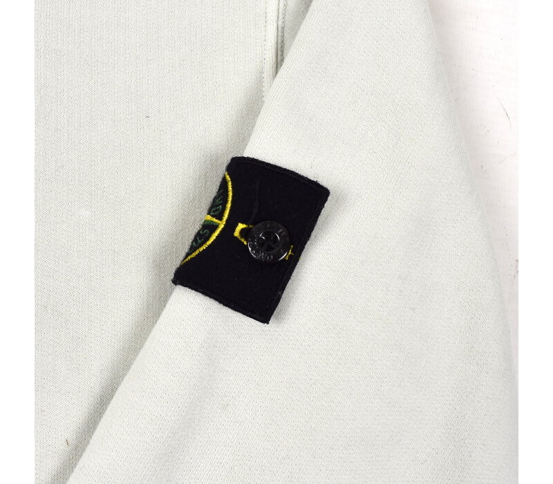 Stone Island white grey cotton fleece full zip sweatshirt XL