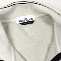 Stone Island white grey cotton fleece full zip sweatshirt XL
