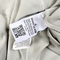 Stone Island white grey cotton fleece full zip sweatshirt XL